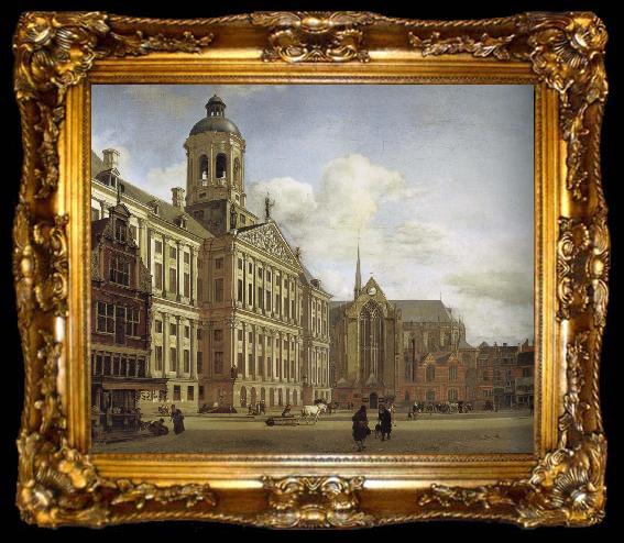 framed  Jan van der Heyden City Hall and Plaza, ta009-2